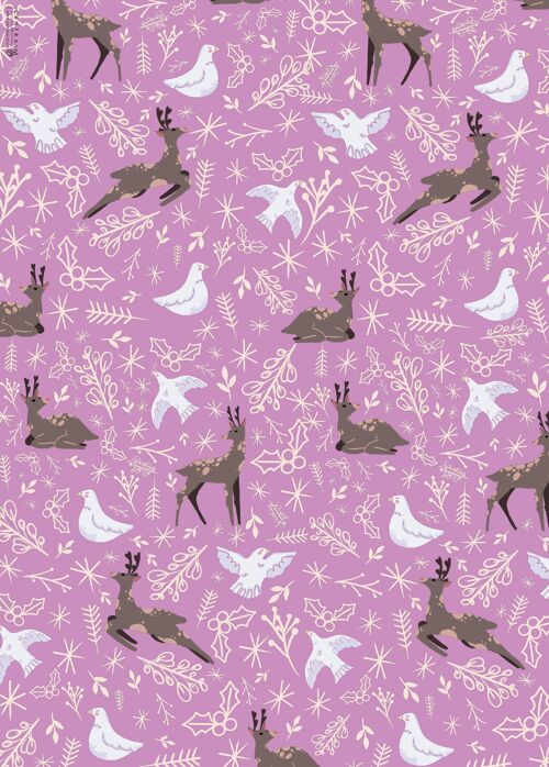 Deers & Doves Wrapping Paper | Recyclable, Made in UK