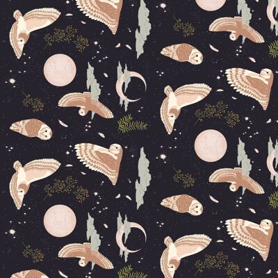 Midnight Owls Wrapping Paper | Recyclable, Made in UK