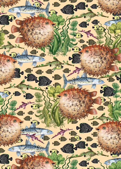 Puffa Fish Wrapping Paper | Recyclable, Made in UK