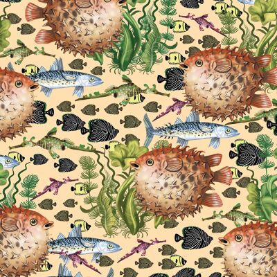 Puffa Fish Wrapping Paper | Recyclable, Made in UK