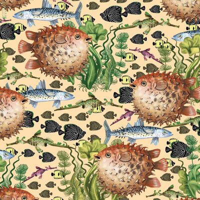 Puffa Fish Wrapping Paper | Recyclable, Made in UK