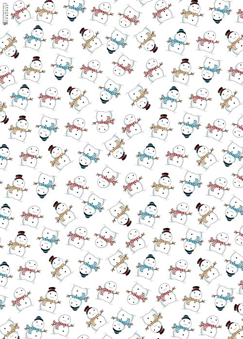 Snowman Wrapping Paper | Recyclable, Made in UK