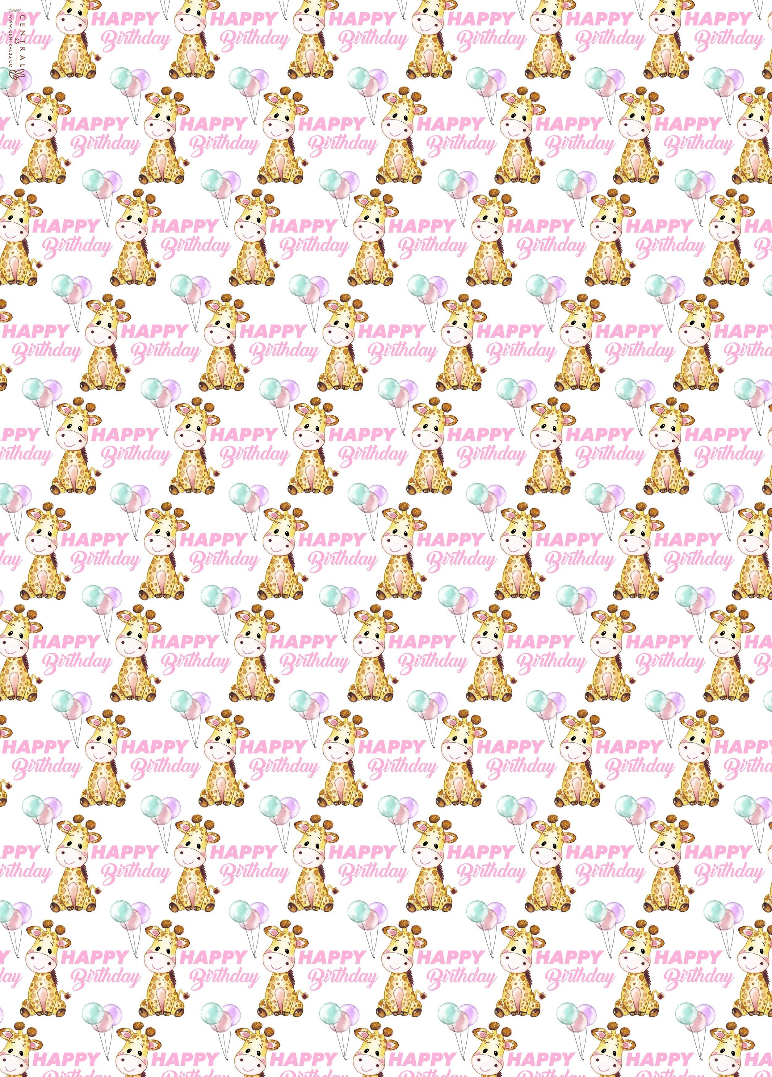 Carta da regalo giraffa carina | Riciclabile, prodotto nel Regno Unito