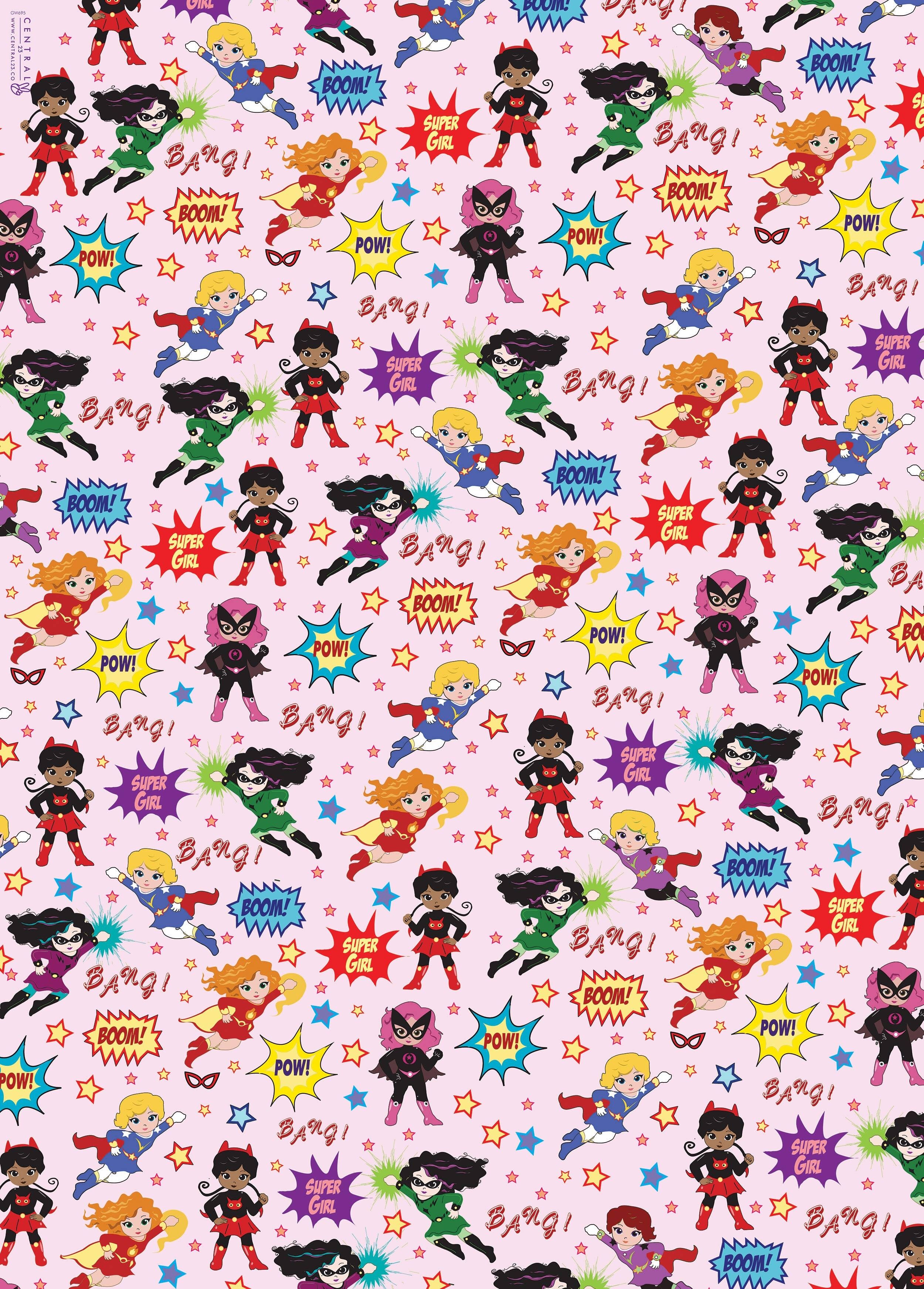 Carta da regalo Super ragazze | Riciclabile, prodotto nel Regno Unito