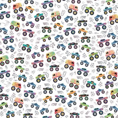 Monster Trucks Wrapping Paper | Recyclable, Made in UK