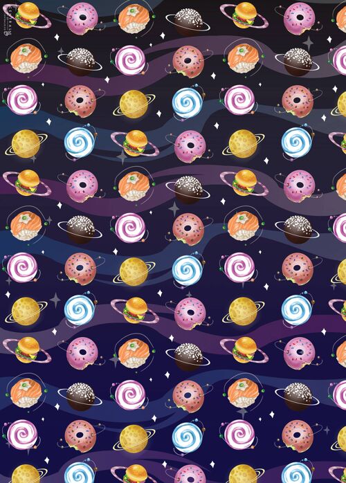 Food Space Wrapping Paper | Recyclable, Made in UK