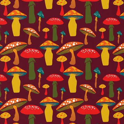 Mushroom Vintage Wrapping Paper | Recyclable, Made in UK