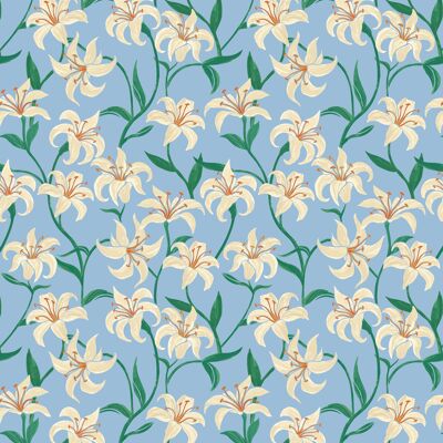 Lilies Wrapping Paper | Recyclable, Made in UK
