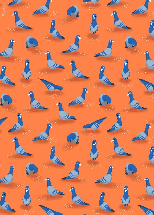 Pigeons Wrapping Paper | Recyclable, Made in UK