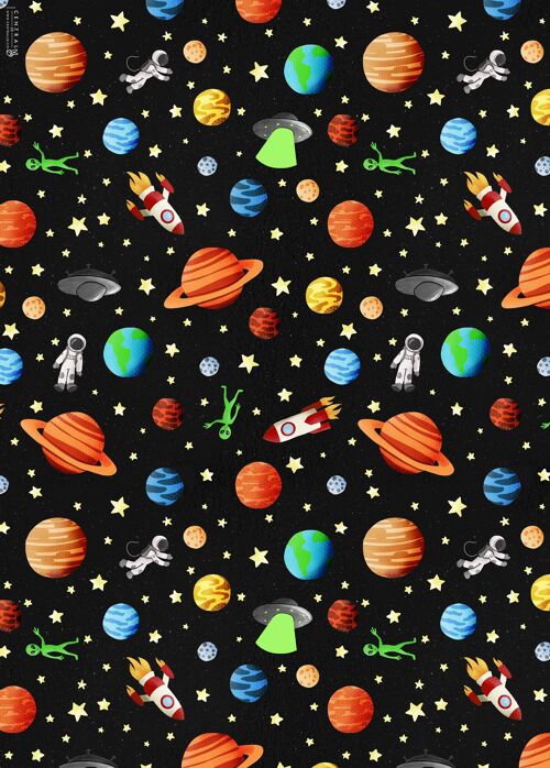 Space Expedition Wrapping Paper | Recyclable, Made in UK