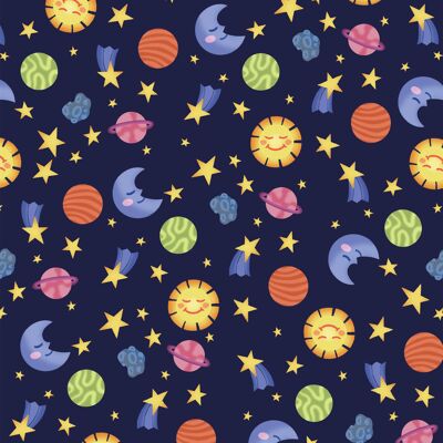 Moon, Sun, & Stars Wrapping Paper | Recyclable, Made in UK