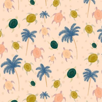 Turtles & Palms Wrapping Paper | Recyclable, Made in UK