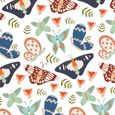 Butterflies Wrapping Paper | Recyclable, Made in UK