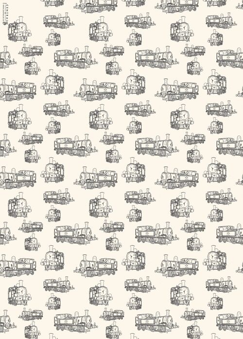 Train Outlines Wrapping Paper | Recyclable, Made in UK