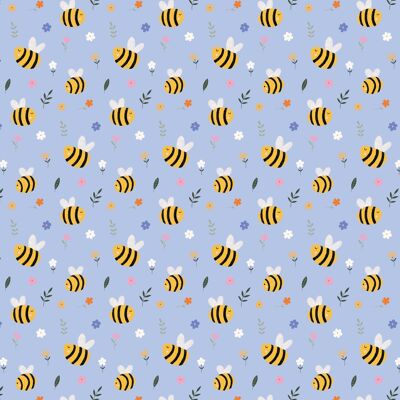 Papel de regalo de abejas y flores | Reciclable, fabricado en el Reino Unido.