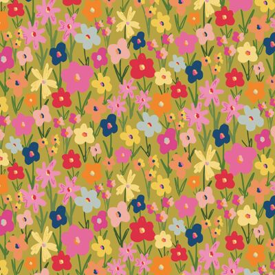 Abstract Flowers Wrapping Paper | Recyclable, Made in UK