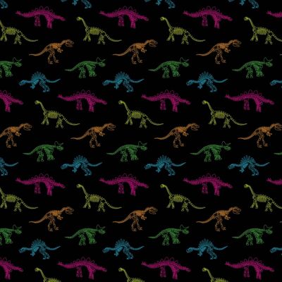 Papel de regalo de huesos de dinosaurio de neón | Reciclable, fabricado en el Reino Unido.