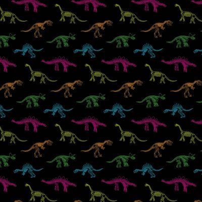 Neon Dinosaur Bones Wrapping Paper | Recyclable, Made in UK