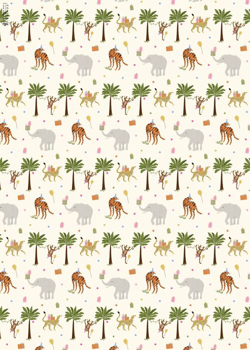 Party Wild Animals Wrapping Paper | Recyclable, Made in UK