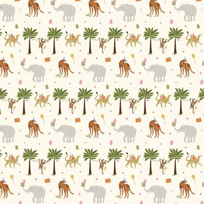 Party Wild Animals Wrapping Paper | Recyclable, Made in UK