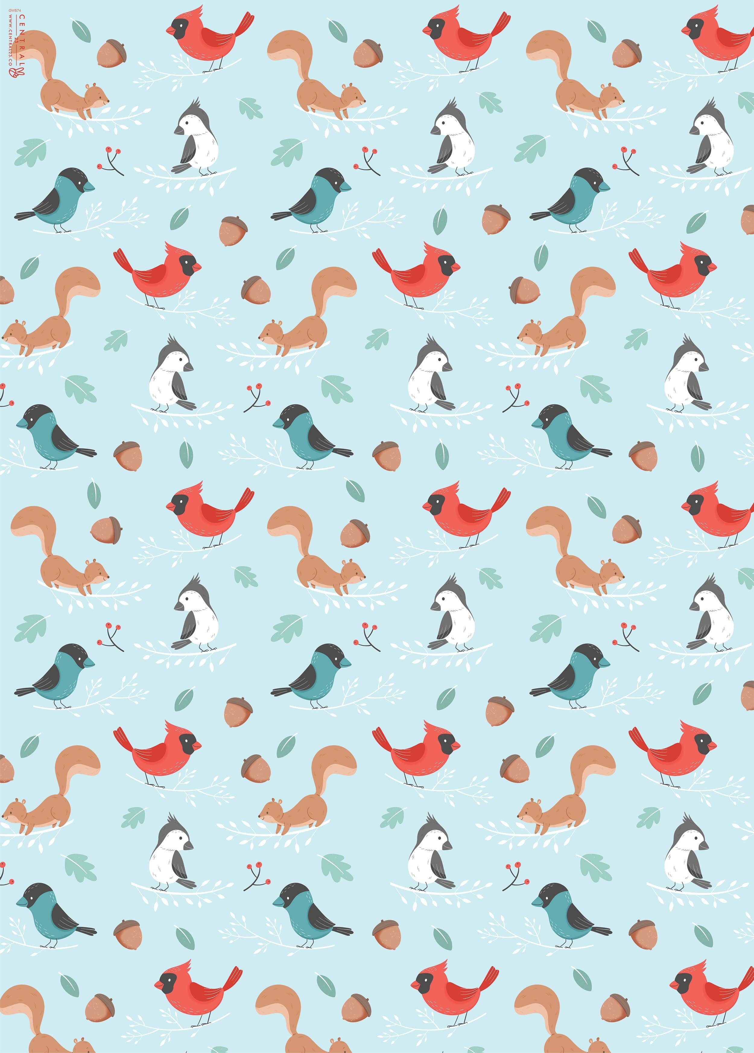 Carta da imballaggio del fumetto dell'uccello | Riciclabile, prodotto nel Regno Unito