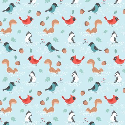 Bird Cartoon Wrapping Paper | Recyclable, Made in UK