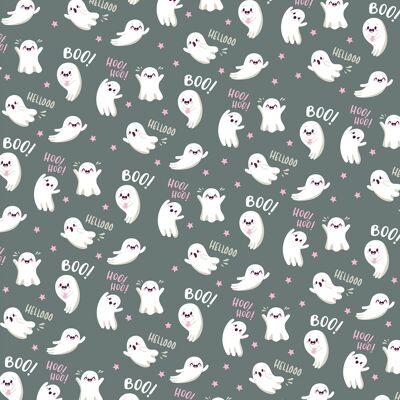 Cute Ghost Wrapping Paper | Recyclable, Made in UK