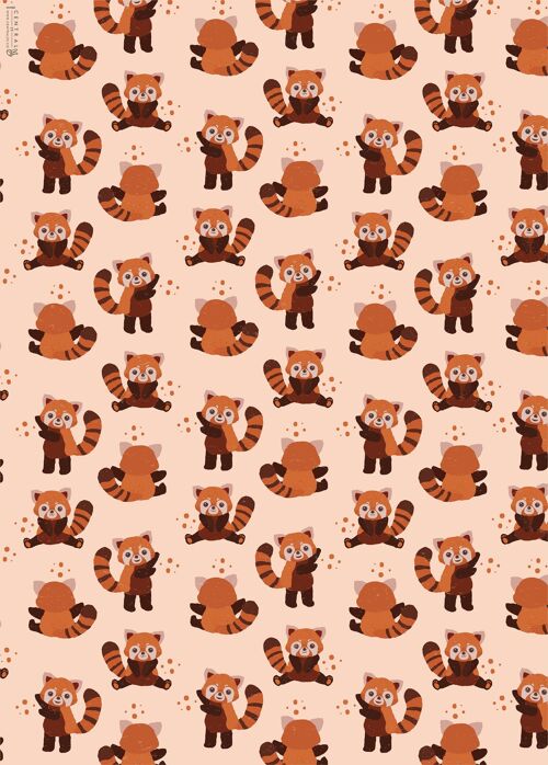Red Panda Wrapping Paper | Recyclable, Made in UK