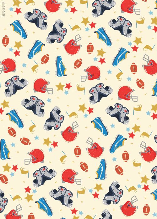 American Football Wrapping Paper | Recyclable, Made in UK