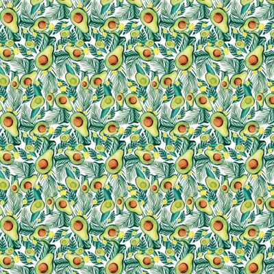 Avocado Pattern Wrapping Paper | Recyclable, Made in UK