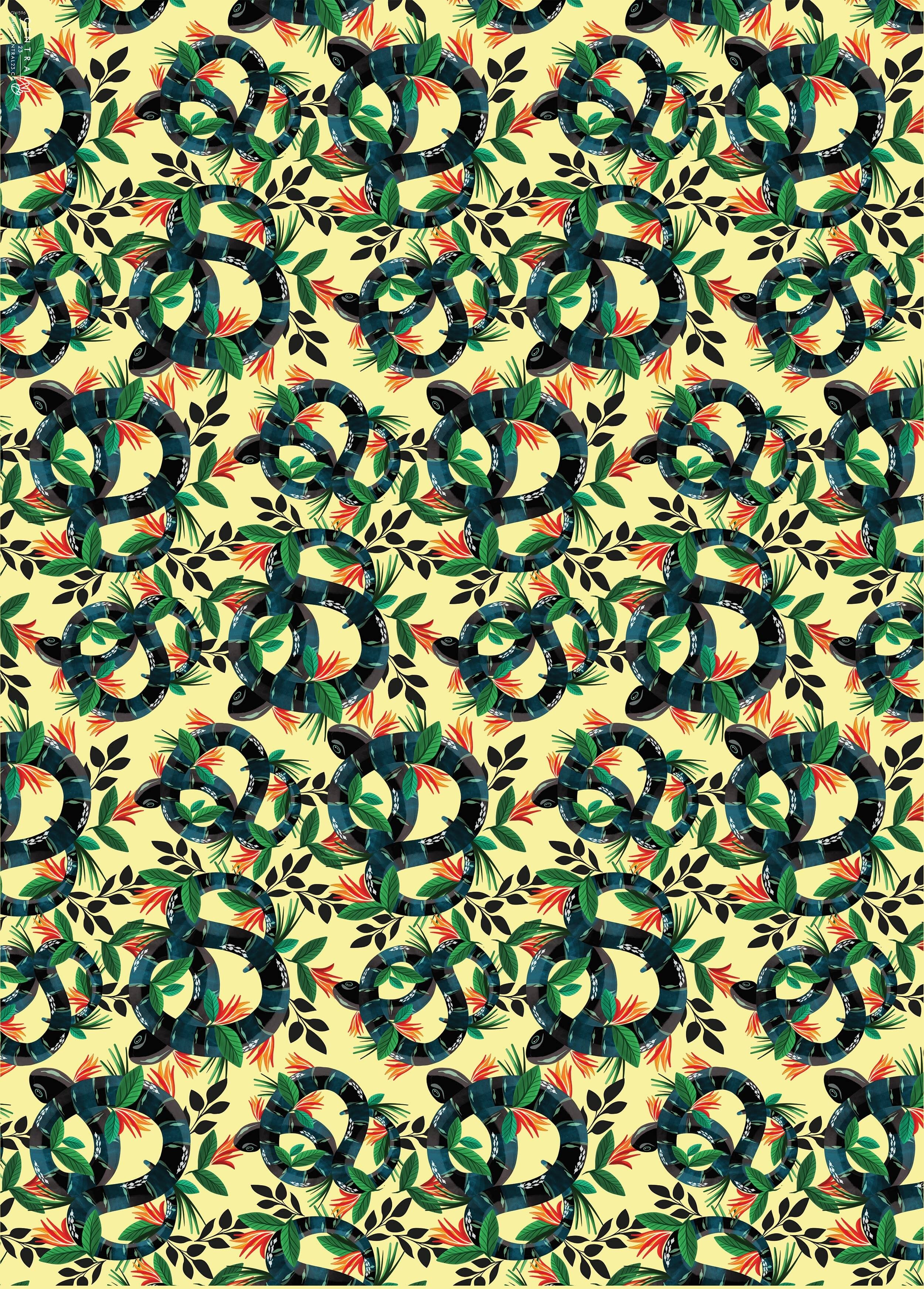 Carta da imballaggio serpente botanico | Riciclabile, prodotto nel Regno Unito