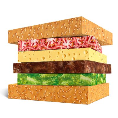 Burger Patty Geschenkpapier | Recycelbar, hergestellt in Großbritannien