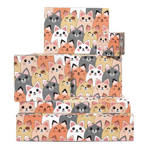 Rows of Cats Wrapping Paper | Recyclable, Made in UK
