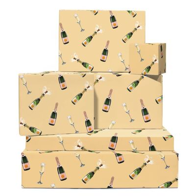 Papier cadeau champagne pétillant | Recyclable, fabriqué au Royaume-Uni
