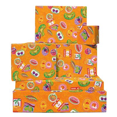 Papel de regalo Feeling Fruity | Reciclable, fabricado en el Reino Unido.
