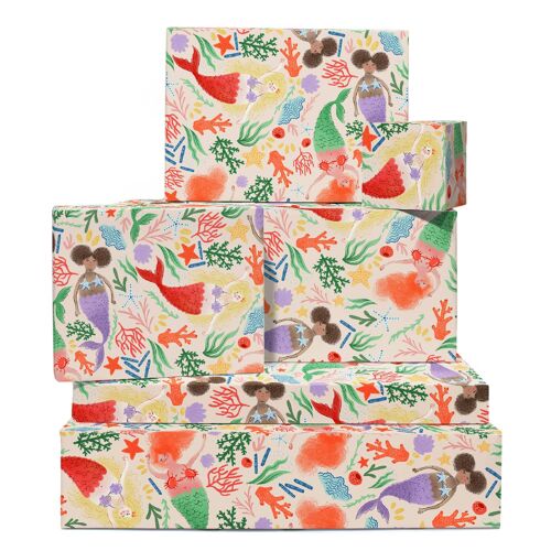 Watercolor Mermaids Wrapping Paper | Recyclable, Made in UK