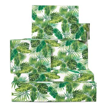 Papier cadeau feuilles tropicales | Recyclable, fabriqué au Royaume-Uni 1