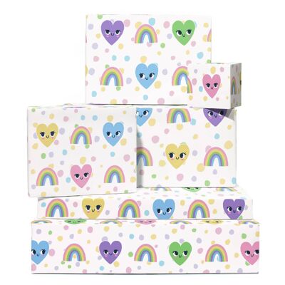 Smiley Hearts Wrapping Paper | Recyclable, Made in UK