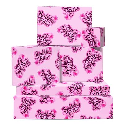 Birthday Babe Wrapping Paper | Recyclable, Made in UK