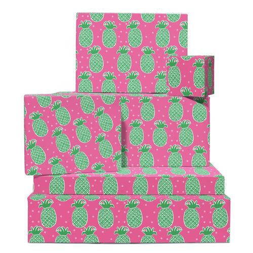 Summer Pineapple Wrapping Paper | Recyclable, Made in UK