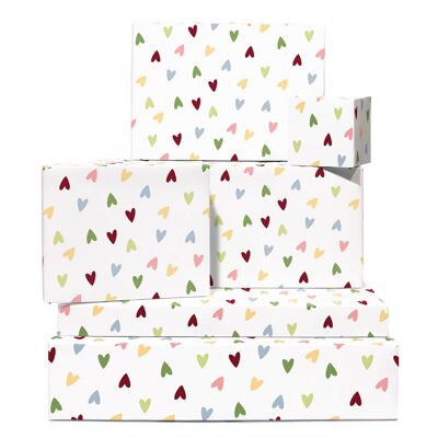 Pastel Hearts Wrapping Paper | Recyclable, Made in UK