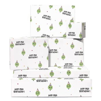 Papier d'emballage d'anniversaire Hap-pea | Recyclable, fabriqué au Royaume-Uni 1