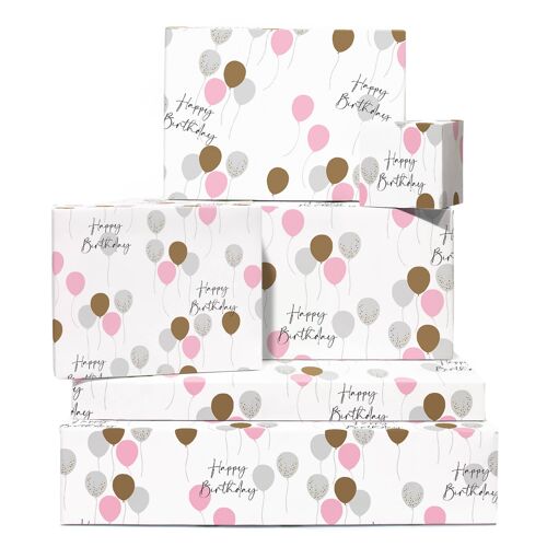 Birthday Balloons Wrapping Paper | Recyclable, Made in UK
