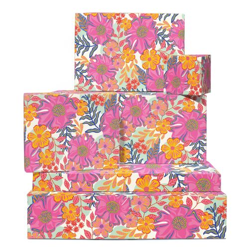 Bright Florals Wrapping Paper | Recyclable, Made in UK