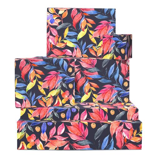 Watercolor Leaves Wrapping Paper  | Recyclable, Made in UK