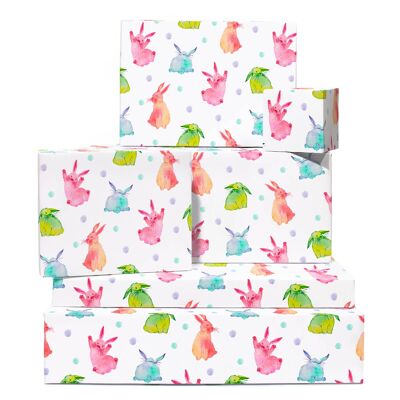Watercolor Bunnies Wrapping Paper | Recyclable, Made in UK