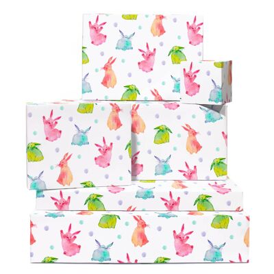 Papel de regalo conejitos de acuarela | Reciclable, fabricado en el Reino Unido.