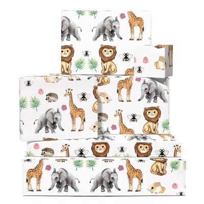 Simpatici animali selvatici carta da regalo | Riciclabile, prodotto nel Regno Unito