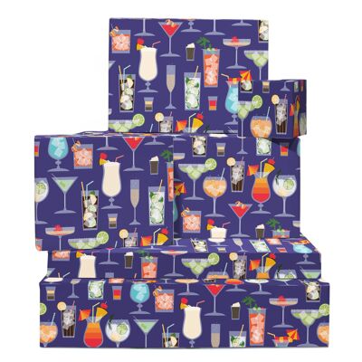 Cocktails Wrapping Paper | Recyclable, Made in UK