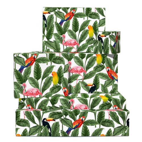 Tropical Birds Wrapping Paper | Recyclable, Made in UK